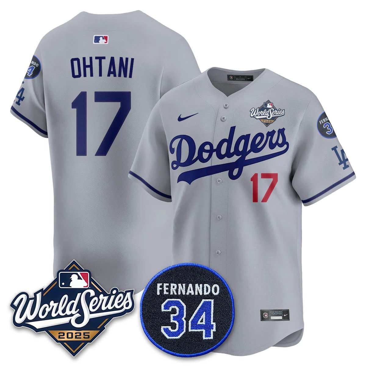 Los Angeles Dodgers 2025 National League Champions Jersey - All Stitched by Los Angeles Dodgers