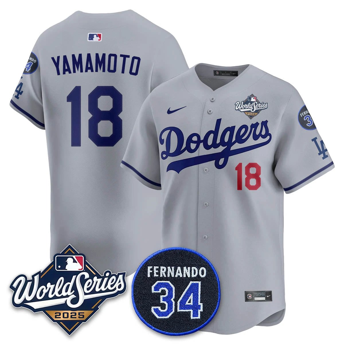 Los Angeles Dodgers 2025 National League Champions Jersey - All Stitched by Los Angeles Dodgers