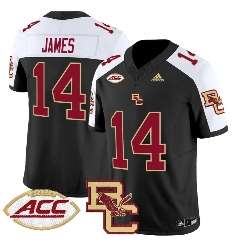 Grayson James Jersey #14 Boston College Eagles 2024 Stitched Black Alternate by NCAA Football Jersey