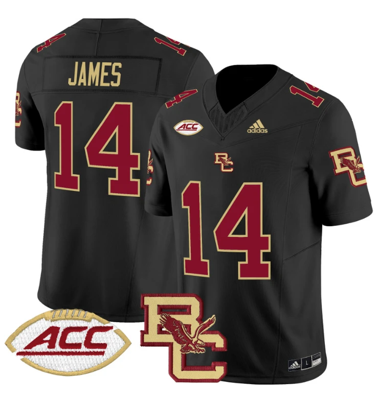 Grayson James Jersey #14 Boston College Eagles 2024 Stitched Black by NCAA Football Jersey