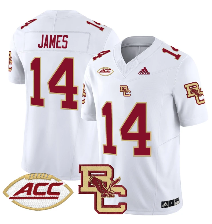 Grayson James Jersey #14 Boston College Eagles 2024 Stitched White by NCAA Football Jersey