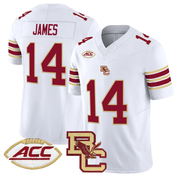 Grayson James Jersey #14 Boston College Eagles 2025 Vapor Stitched White by NCAA Football Jersey