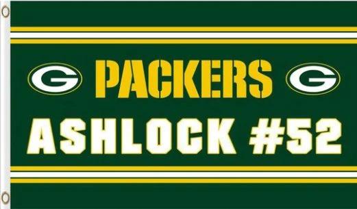 Green Bay Packers ASHLOCK #52 Flag 3X5 Ft Polyester Banner USA 90x150cm by flagsjustdoit