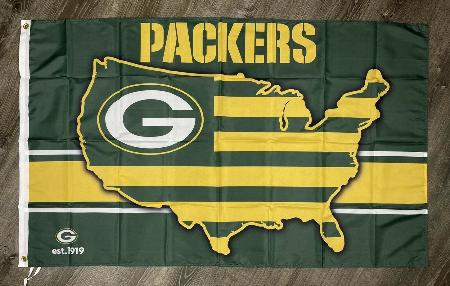 Green Bay Packers Flag 3x5 ft Sports Football Banner Man-Cave Garage by flagsjustdoit