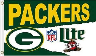 Green Bay Packers Lite Flag 3X5 Ft Polyester Banner USA 90x150cm by flagsjustdoit