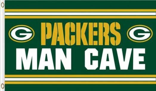 Green Bay Packers Man Cave Flag 3X5 Ft Polyester Banner USA 90x150cm by flagsjustdoit