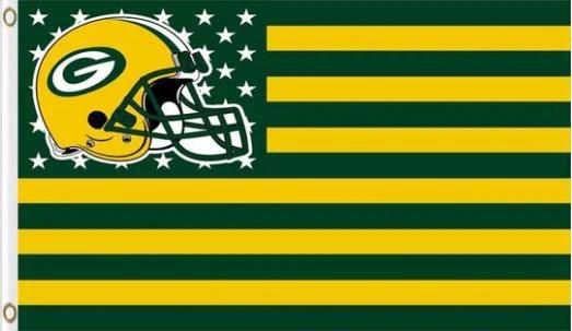 Green Bay Packers Star and Strips Flag 3X5 Ft Polyester Banner USA 90x150cm by flagsjustdoit