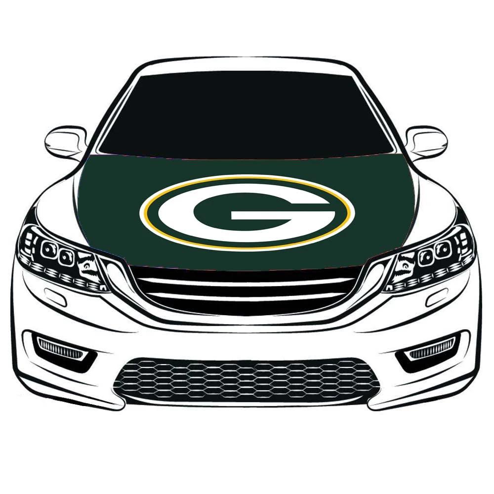 NFL Green Bay Packers Flag, Car Hood Cover Flag , Engine Banner Flag for Green Bay Packers,3.3X5ft,/6X7FT100% Polyester Elastic Fabrics Can be Washed by flagsshop