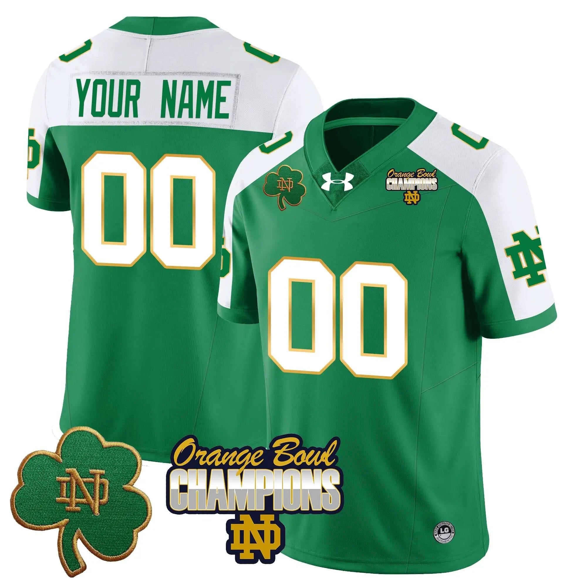 Custom NDFI 2025 Orange Bowl Champions Jersey by Notre Dame Fighting Irish