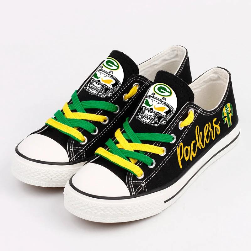 Green Bay Packers Low Top Canvas Sport Sneakers Shoes For Men Women Fans by Crocs