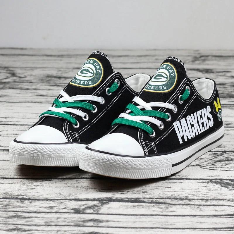 Green Bay Packers Low Top Canvas Sport Sneakers Shoes For Men Women Fans by Crocs