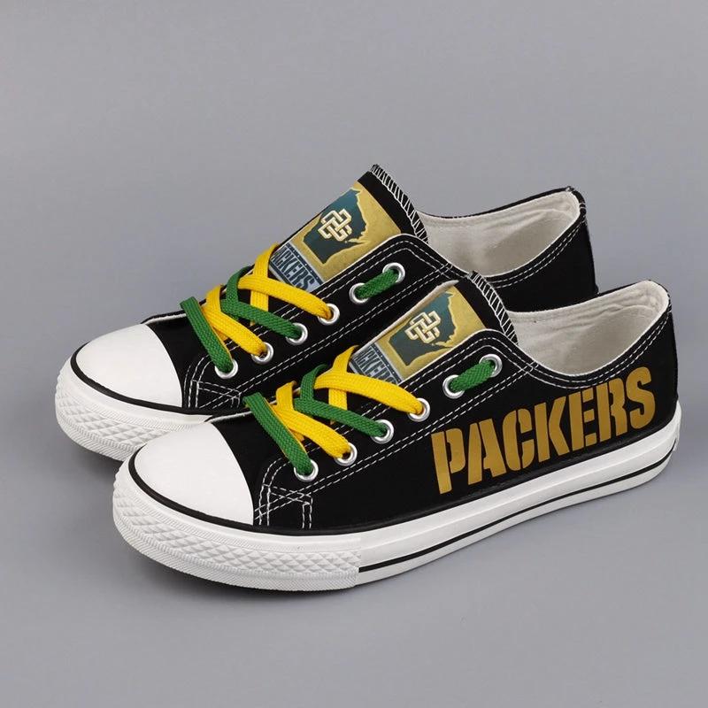 Green Bay Packers Low Top Canvas Sport Sneakers Shoes For Men Women Fans by Crocs