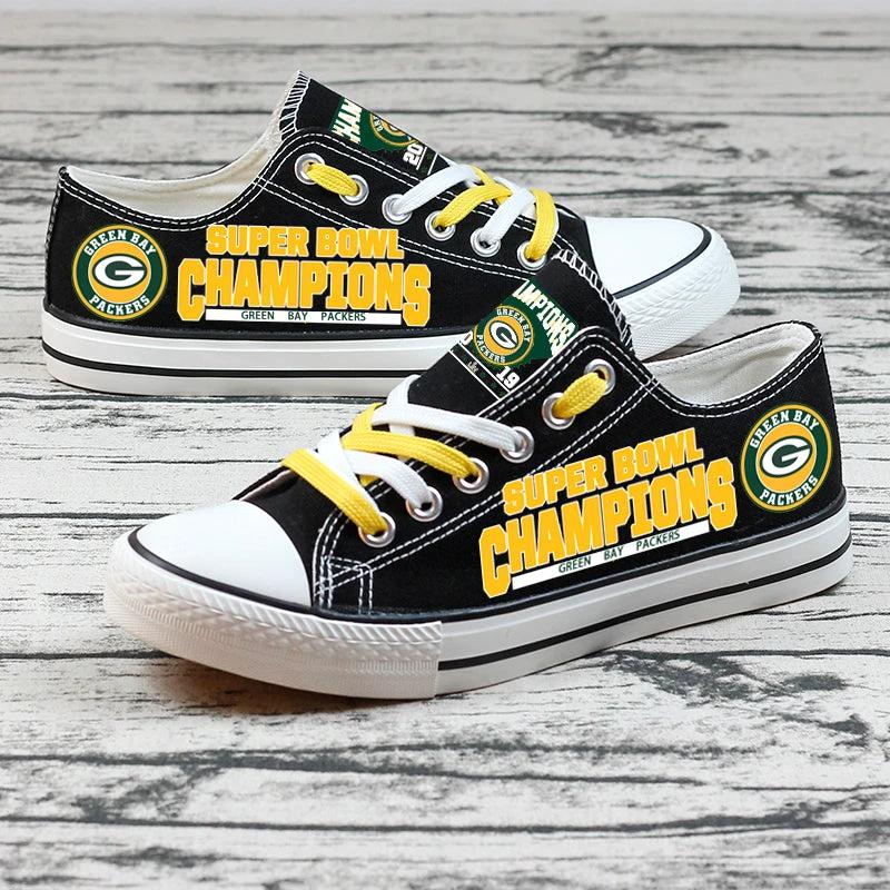 Green Bay Packers Low Top Canvas Sport Sneakers Shoes For Men Women Fans by Crocs