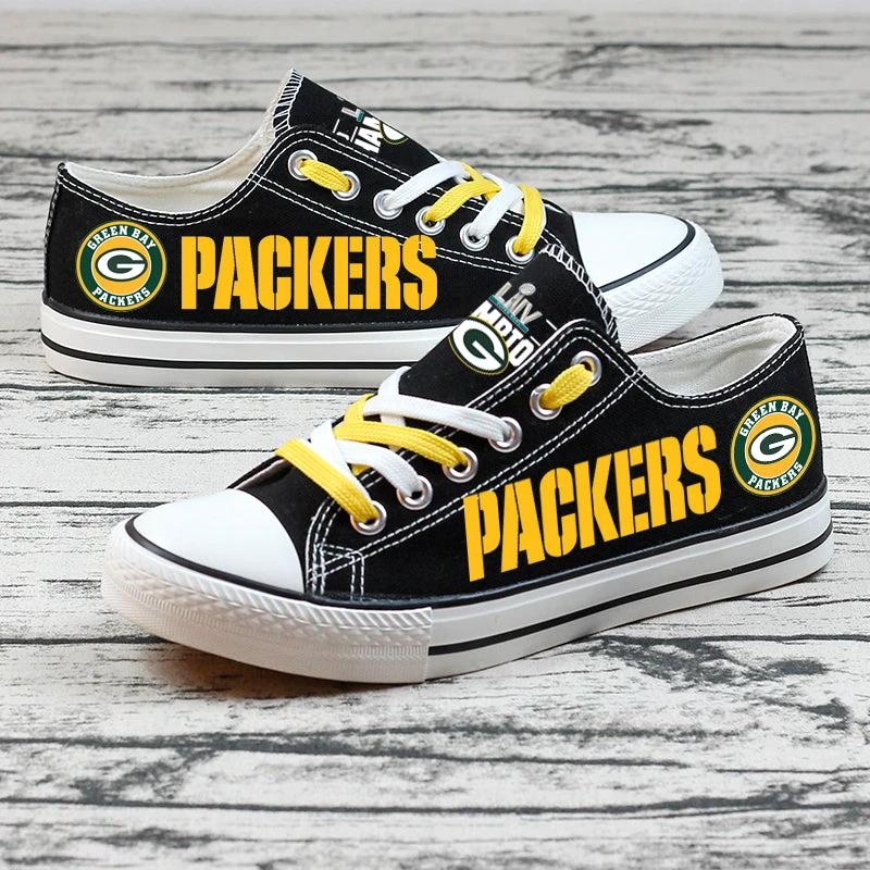 Green Bay Packers Low Top Canvas Sport Sneakers Shoes For Men Women Fans by Crocs