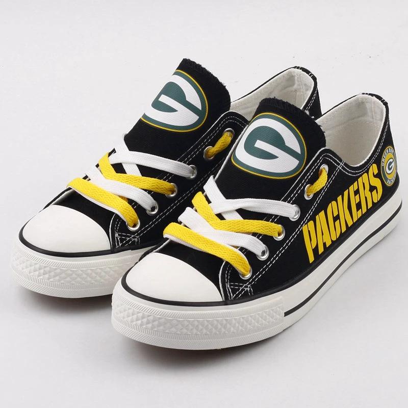 Green Bay Packers Low Top Canvas Sport Sneakers Shoes For Men Women Fans by Crocs