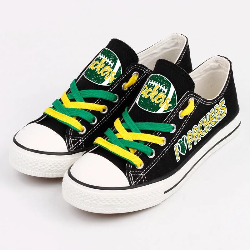 Green Bay Packers Low Top Canvas Sport Sneakers Shoes For Men Women Fans by Crocs