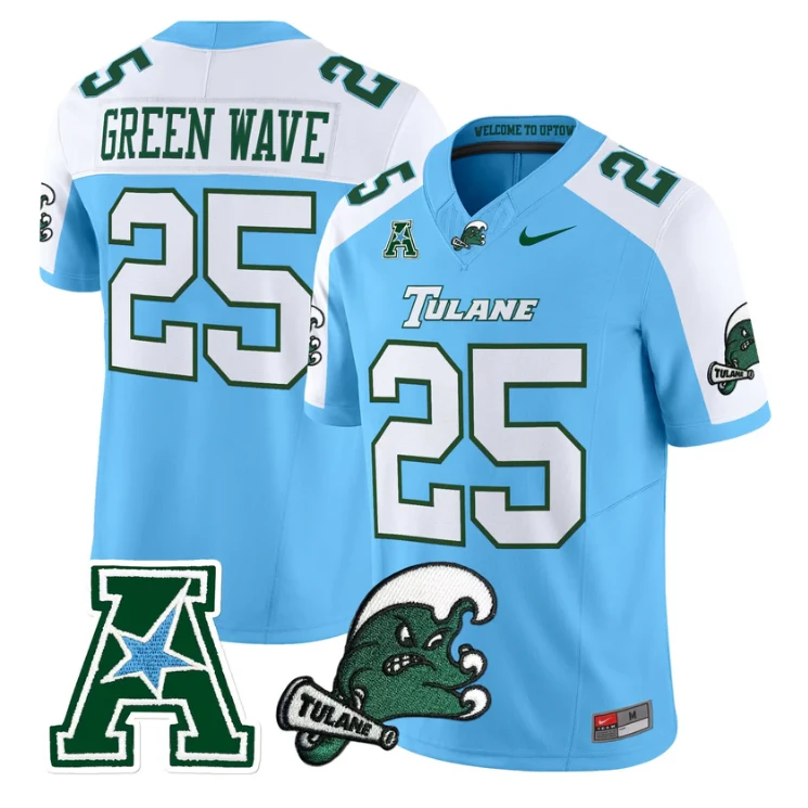 Green Wave Jersey #25 Tulane Green Wave 2025 Vapor Limited Stitched by My Store NCAA Football Jerseys
