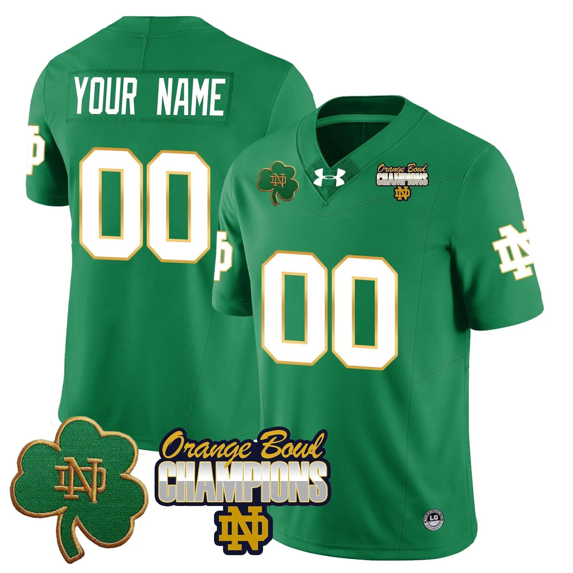 Custom NDFI 2025 Orange Bowl Champions Jersey by Notre Dame Fighting Irish