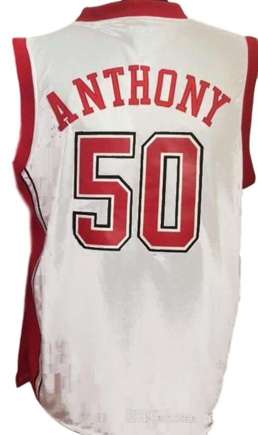 Greg Anthony Jersey #50 Rebels College Basketball Sewn White by My store basketball