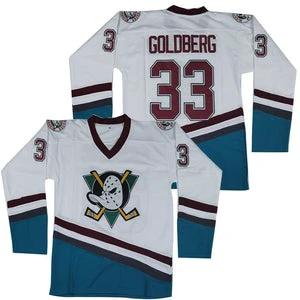 Greg Goldberg #33 Mighty Ducks Hockey Jersey White by Hockey David