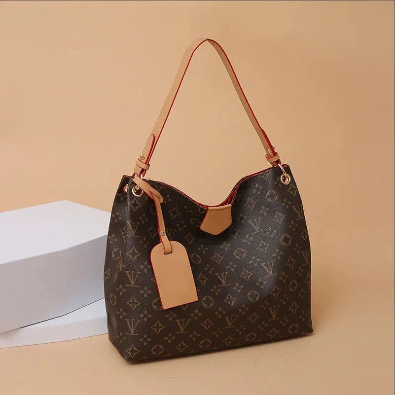 Luxury Designer Handbag Apricot Patterned Shoulder Bag for Women by fashionable010