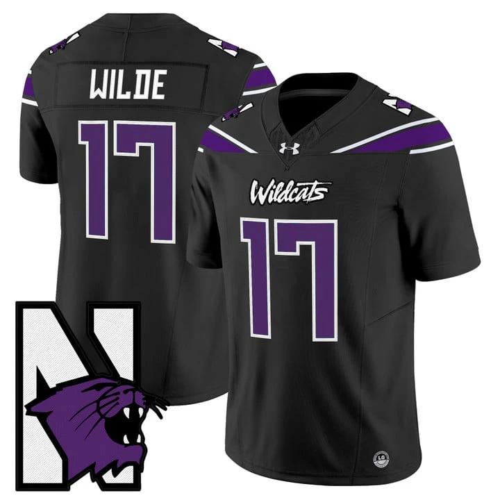 Griffin Wilde Jersey #17 Northwestern Wildcats Honoring 95 Stitched Black by NCAA Football Jersey