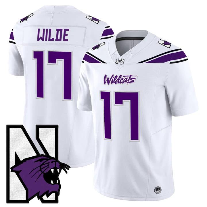 Griffin Wilde Jersey #17 Northwestern Wildcats Honoring 95 Stitched White by NCAA Football Jersey