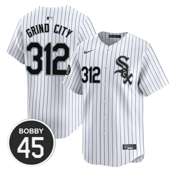 Grind City Jersey #312 Chicago White Sox Bobby Jenks Stitched Stripes by My Store
