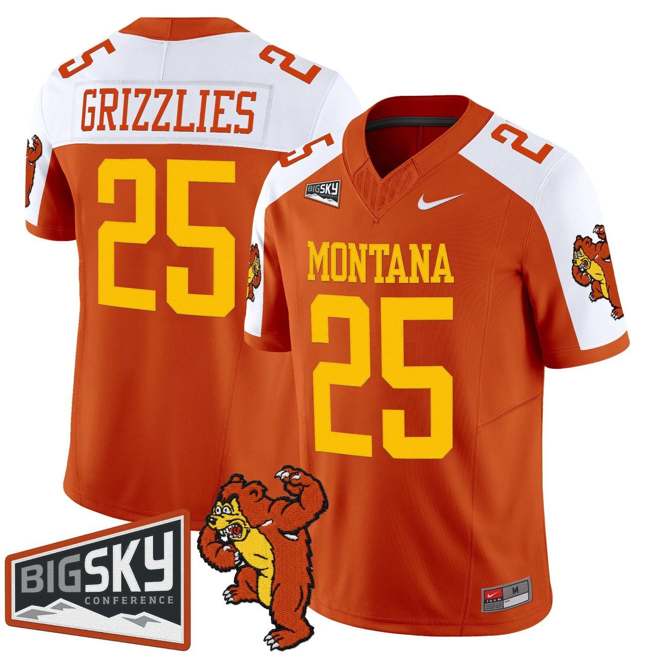 Grizzlies Jersey #25 Montana Grizzlies 1995 Throwback Vapor Limited Stitched by My Store NCAA Football Jerseys