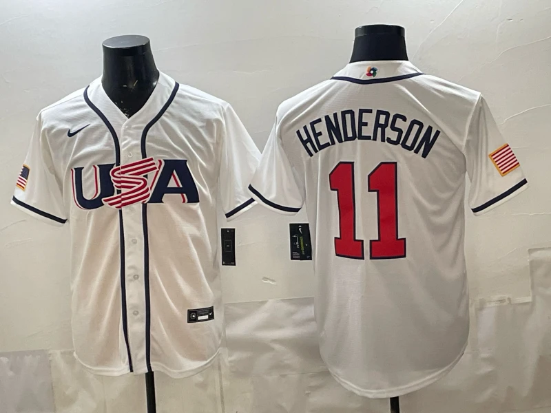Gunnar Henderson Jersey #11 USA Baseball 2026 World Baseball Stitched White by My Store