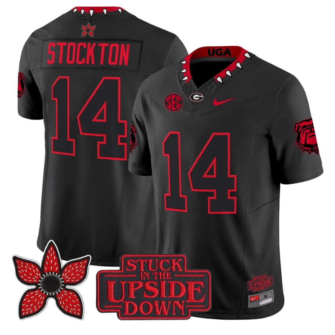 Gunner Stockton Jersey #14 Georgia Bulldogs Stranger Things Edition Vapor Stitched by NCAA Football Jersey