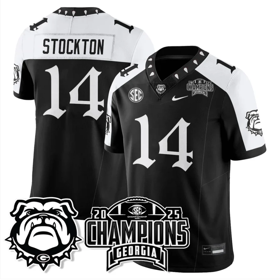 Gunner Stockton Jersey #14 Georgia Bulldogs Gothic SEC Football Champions by My Store NCAA Football Jerseys