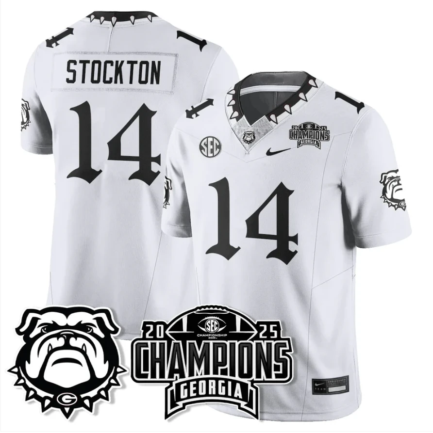 Gunner Stockton Jersey #14 Georgia Bulldogs Gothic SEC Football Champions by My Store NCAA Football Jerseys