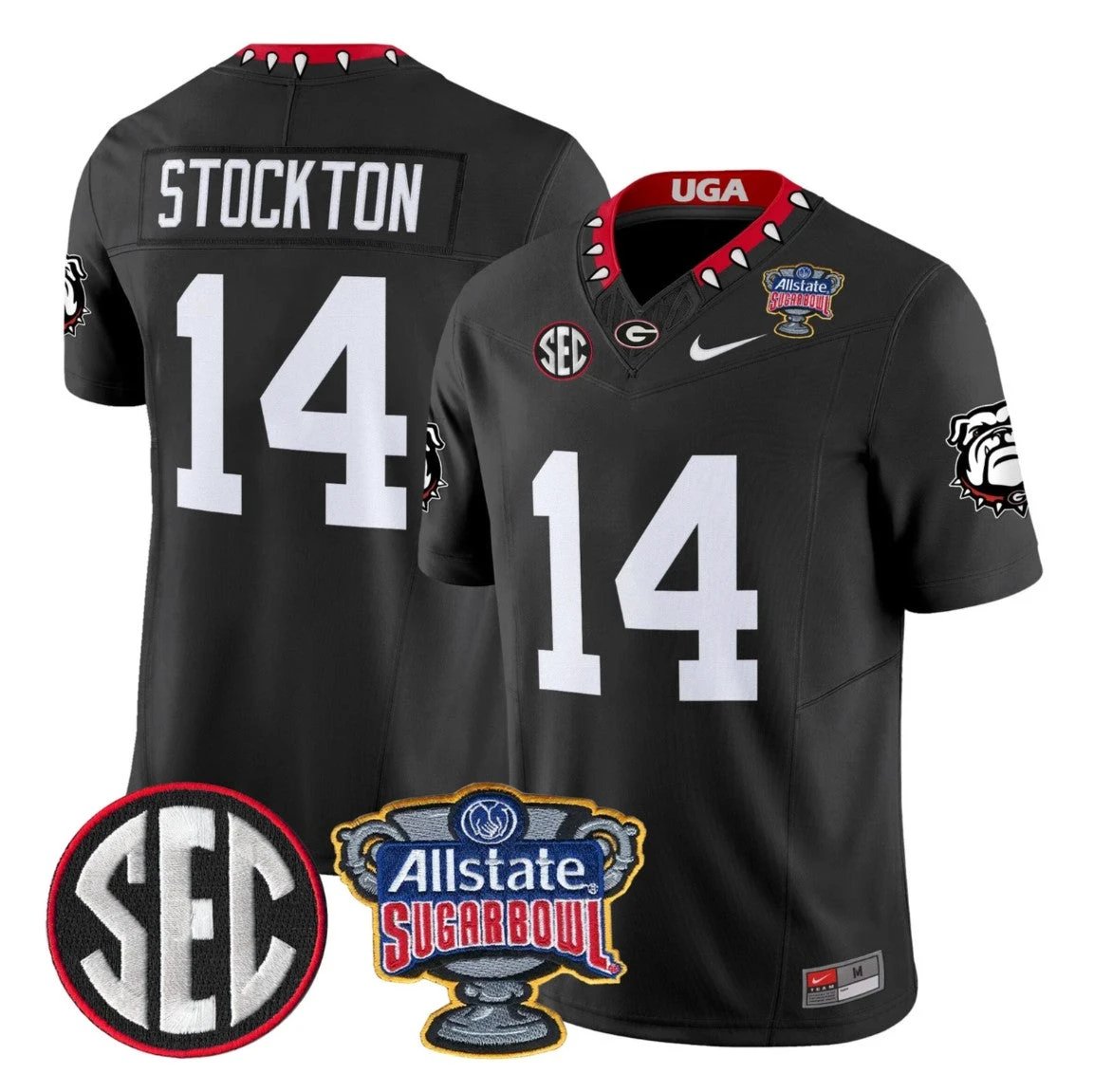 Gunner Stockton Jersey #14 Georgia Bulldogs Sugar Bowl Patch Stitched by My Store NCAA Football Jerseys