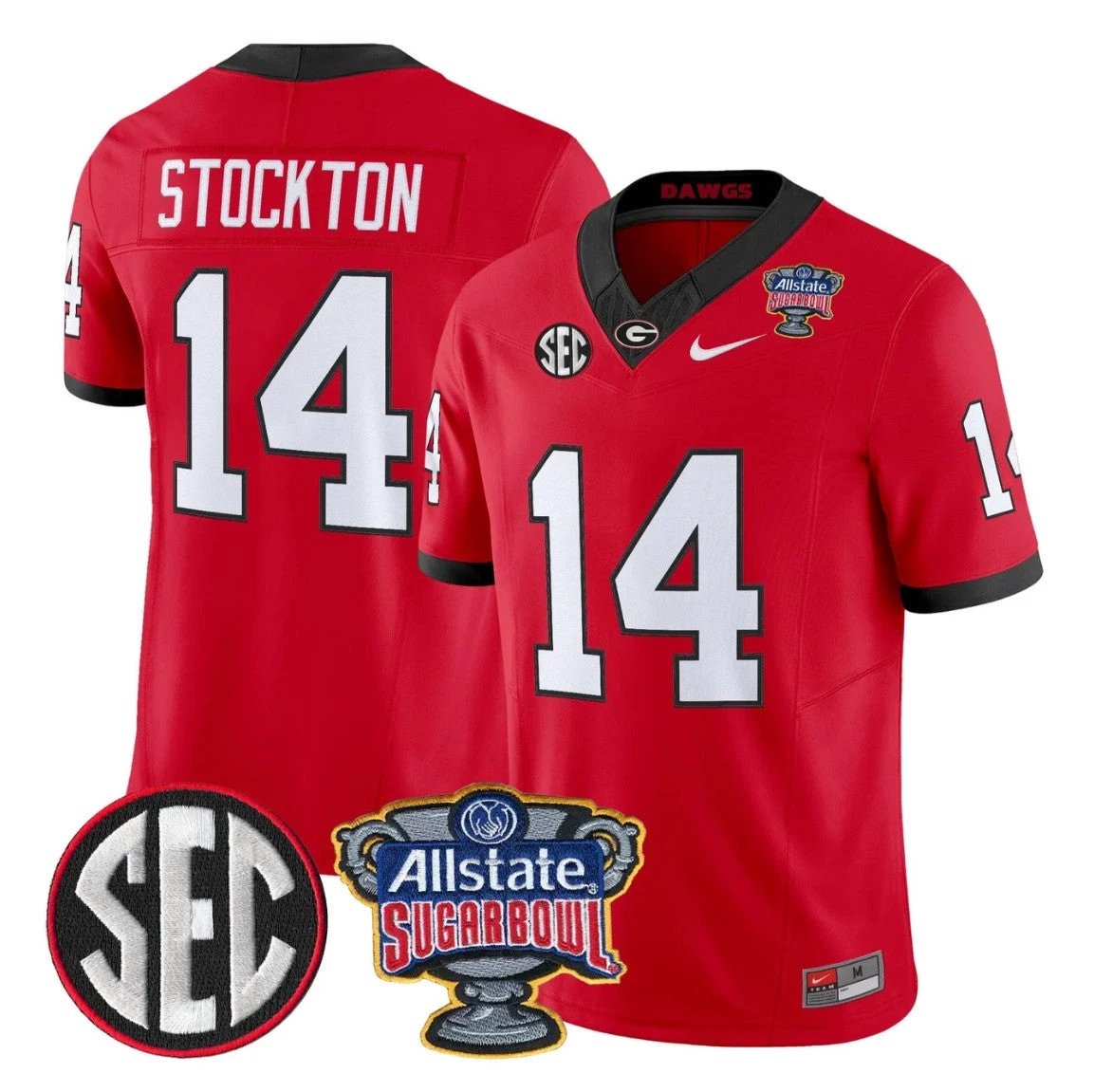 Gunner Stockton Jersey #14 Georgia Bulldogs Sugar Bowl Patch Stitched by My Store NCAA Football Jerseys