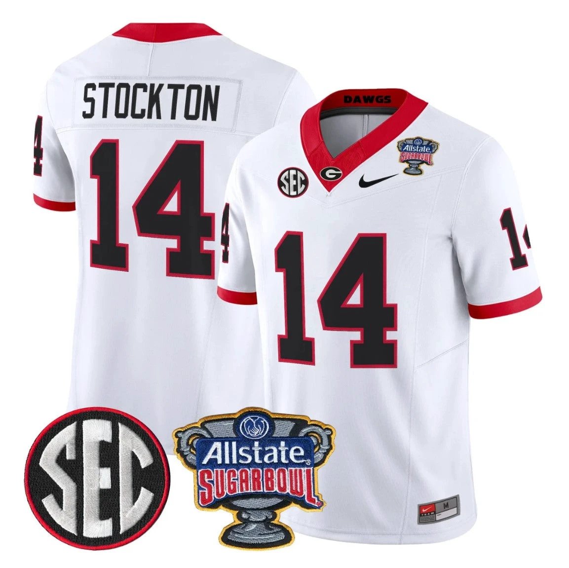 Gunner Stockton Jersey #14 Georgia Bulldogs Sugar Bowl Patch Stitched by My Store NCAA Football Jerseys