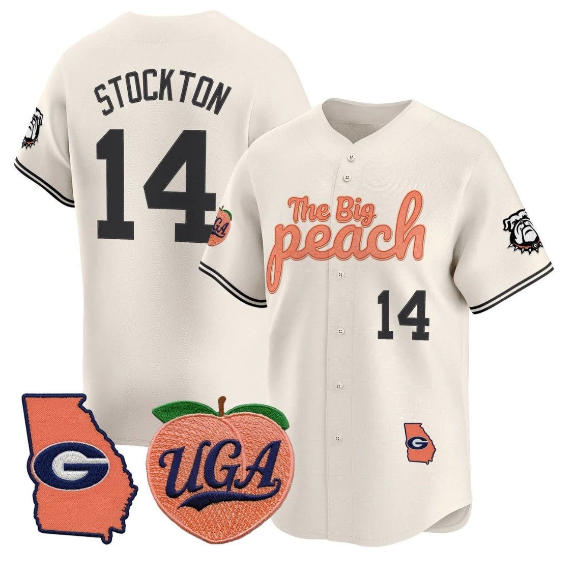 Gunner Stockton Jersey #14 Georgia Bulldogs The Big Peach Baseball Stitched by My Store