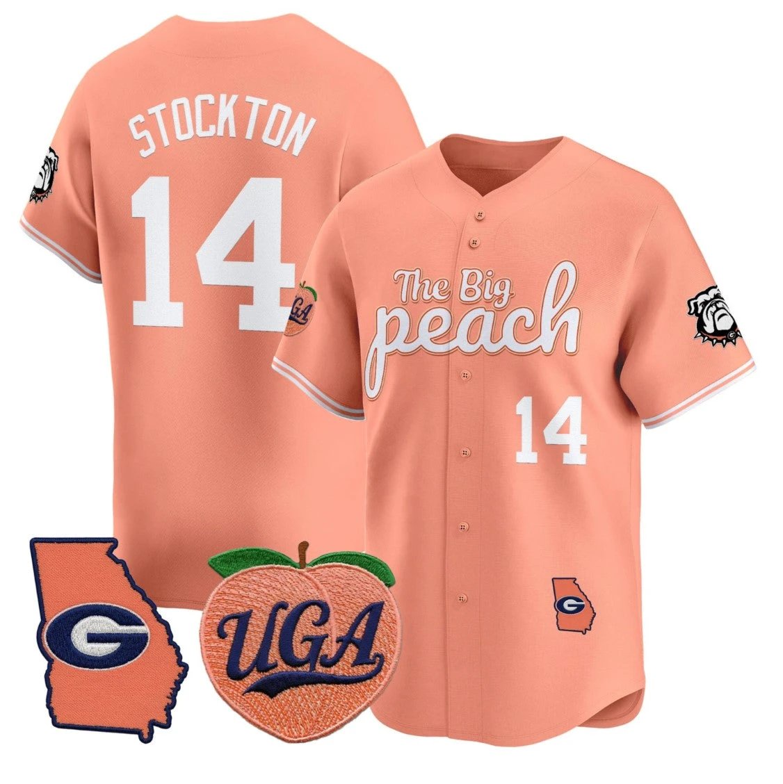 Gunner Stockton Jersey #14 Georgia Bulldogs The Big Peach Baseball Stitched by My Store
