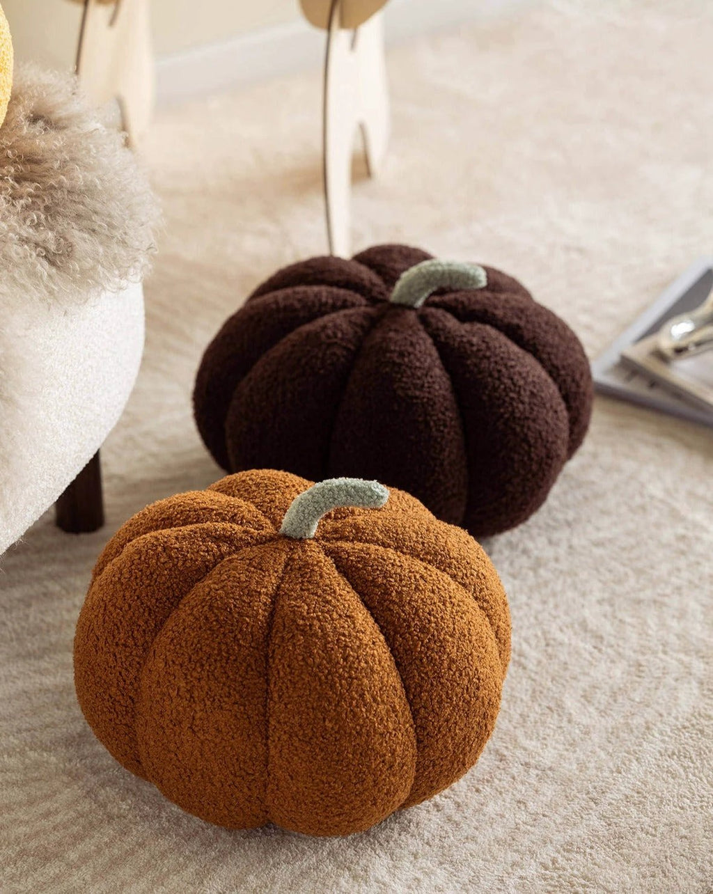 Fluffy Pumpkin Cushion by Bowlift