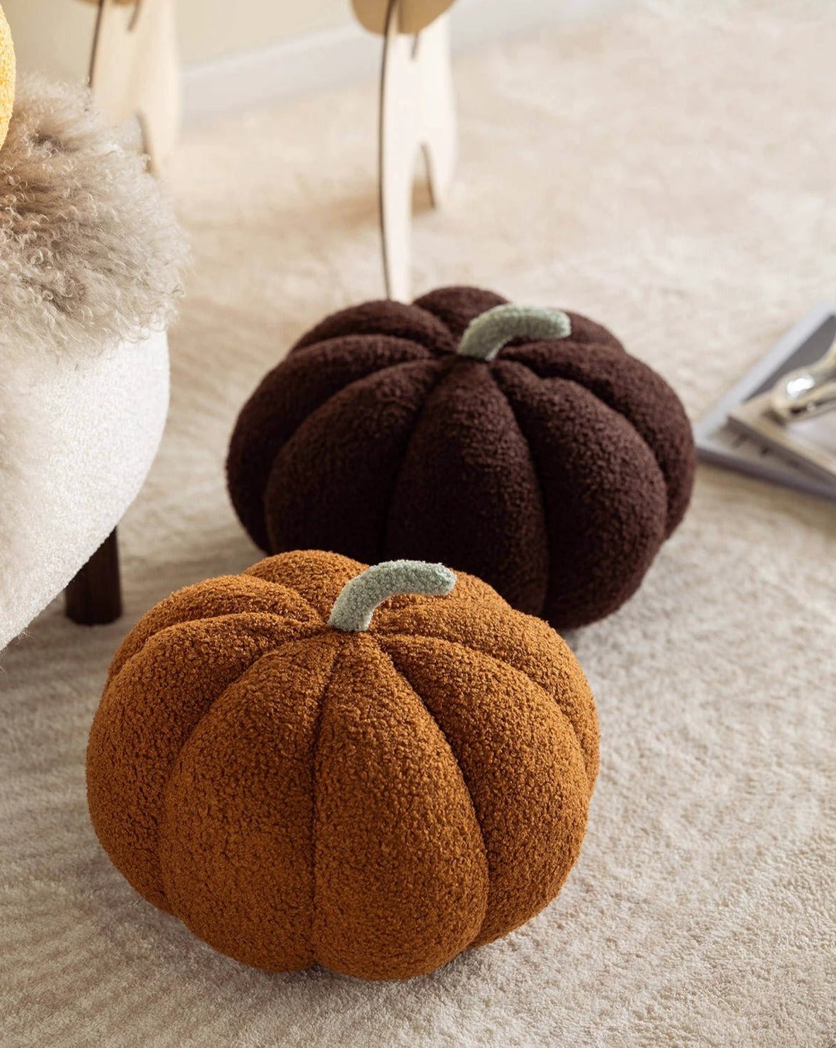 Fluffy Pumpkin Cushion by Bowlift