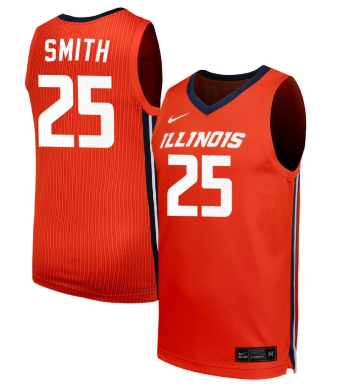 Hayven Smith Jersey #25 Illinois Fighting Illini NIL Basketball Orange by My store basketball