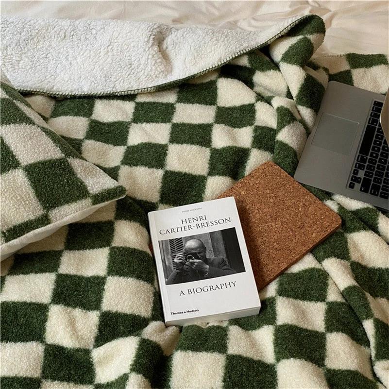 Plain Checkerboard Throw by Bowlift