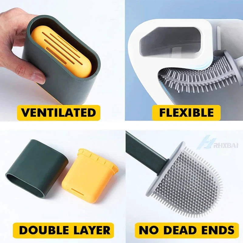 FLEXIBLE SILICONE BRUSH For TOILET CLEANING Bowlift by Bowlift