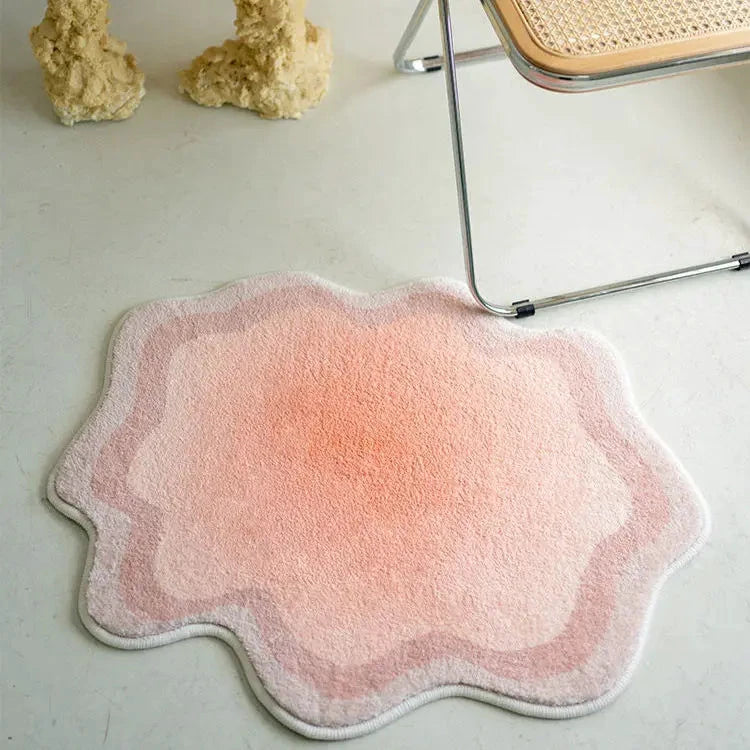 Soft Gradient Wavy Edge Bathroom Mat by Bowlift