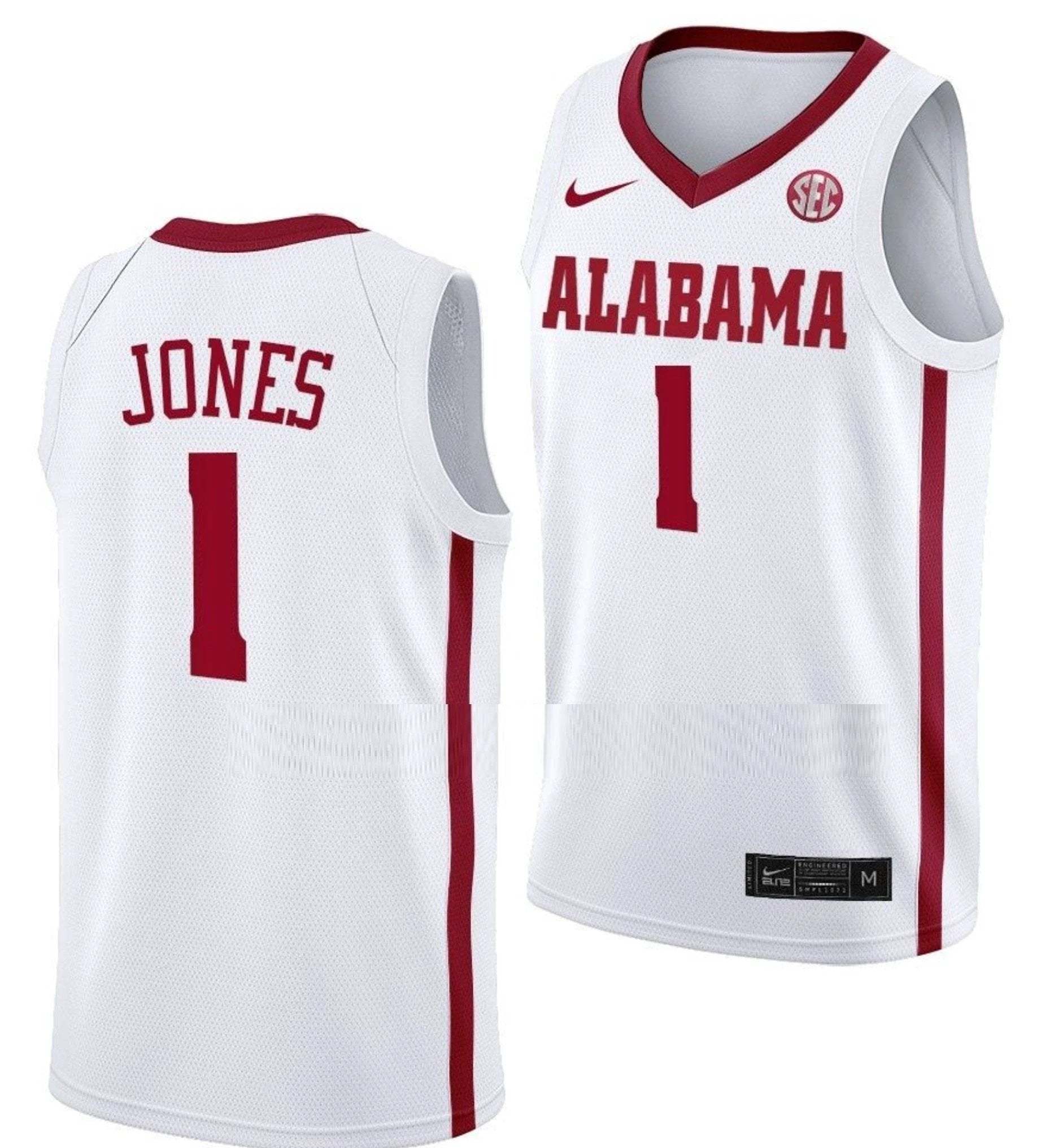 Herbert Jones Jersey Alabama Crimson Tide College Basketball White #1 by My store basketball