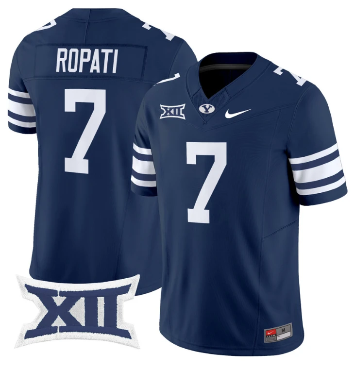 Hinckley Ropati Jersey #7 BYU Cougars Vapor Limited College Football Stitched Navy by My Store