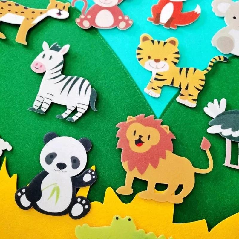 FeltFun | Educational fun - Montessori Animal Felt Playboard for Toddlers by BowLift