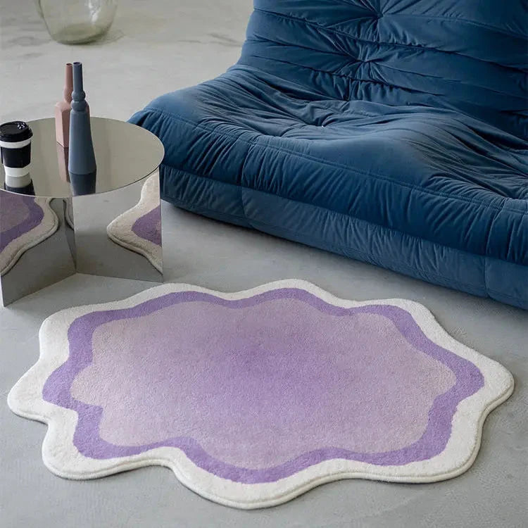 Soft Gradient Wavy Edge Bathroom Mat by Bowlift