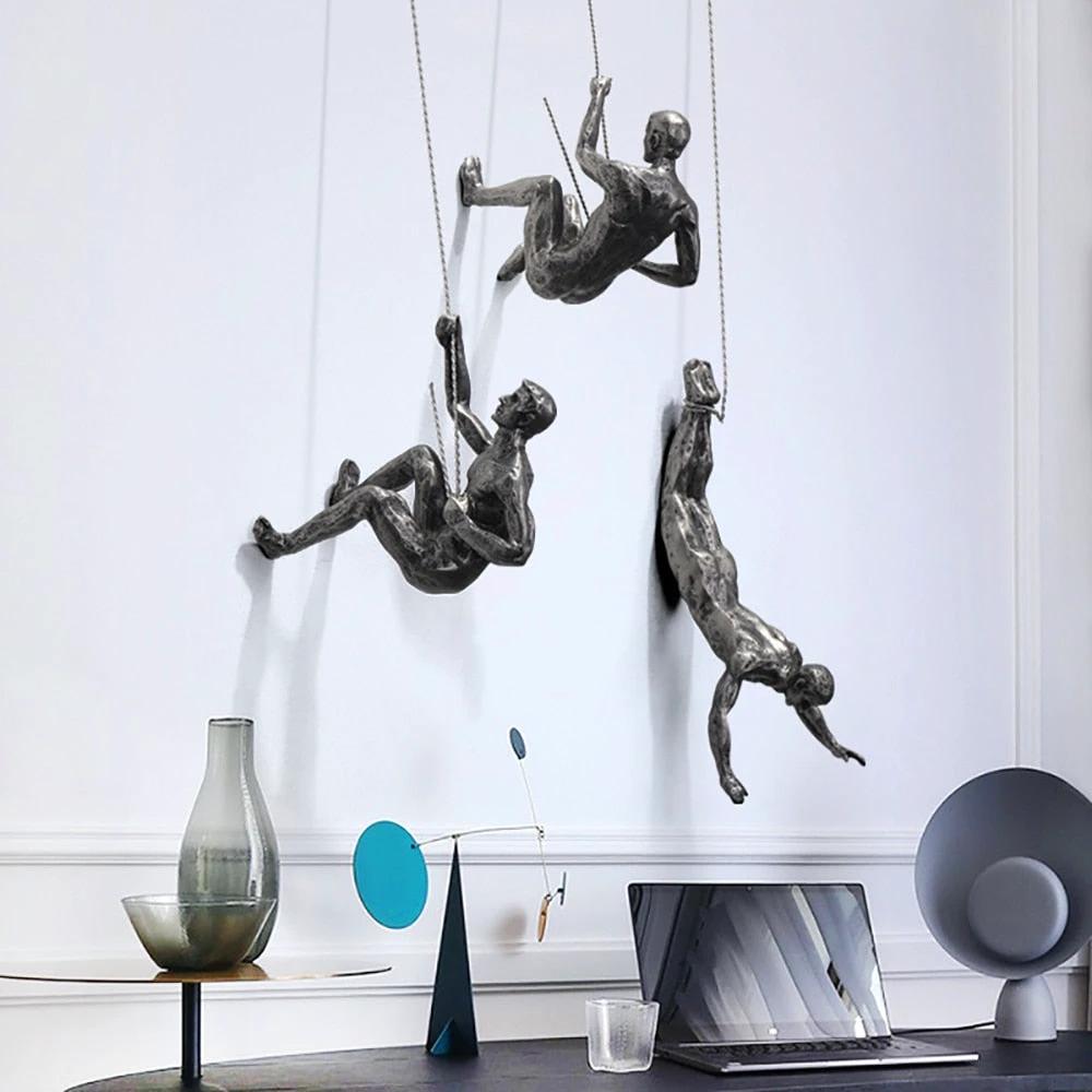 Wall sculpture ClimbArtis | Symbol of strength & growth | Handcrafted from resin & iron wire by BowLift
