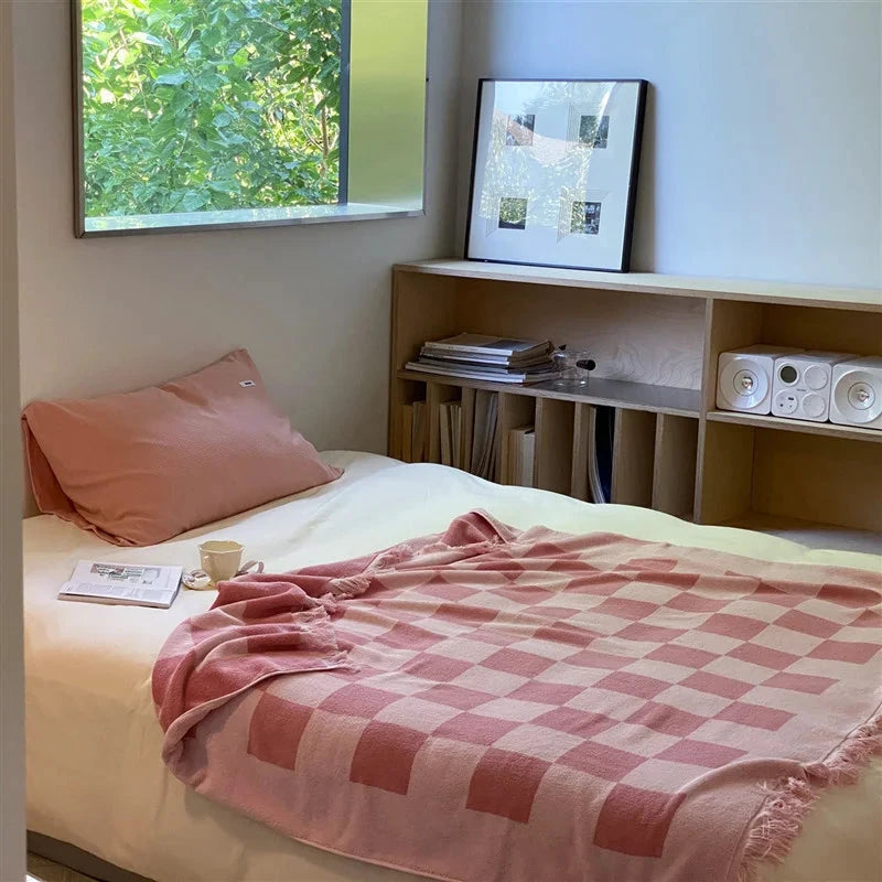Checkered Single Layer Blanket by Bowlift